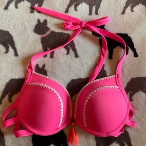 Hot Pink Halter Bikini Top